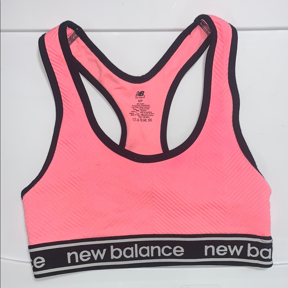 New Balance Pink Sports Bra Medium Impact Racerback